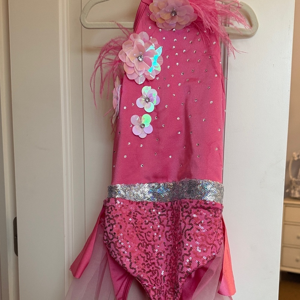 Beautiful pink bodysuit for kids dance bodysuit costume - Picture 1 of 5